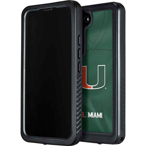 University of Miami Green Jersey Galaxy S24 Plus Waterproof Case